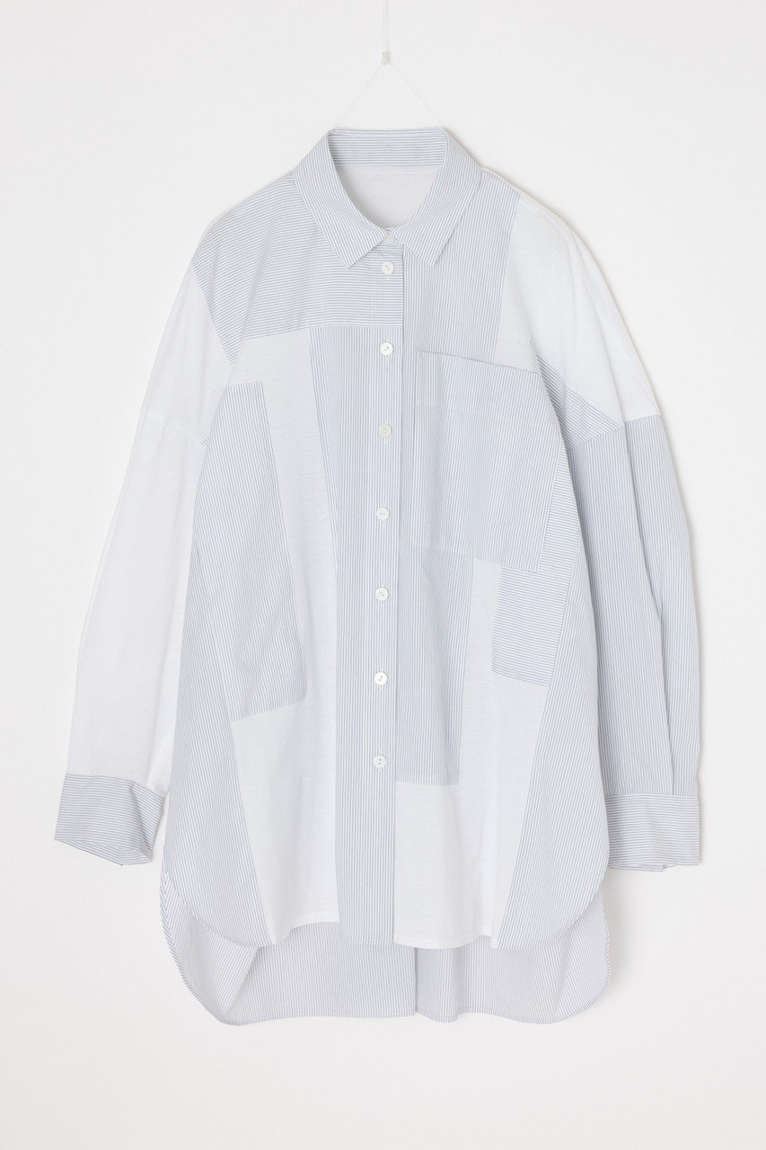 エンフォルド/ENFOLDの【予約販売】PATCHWORK SHIRT(ホワイト/300JS530-3751)