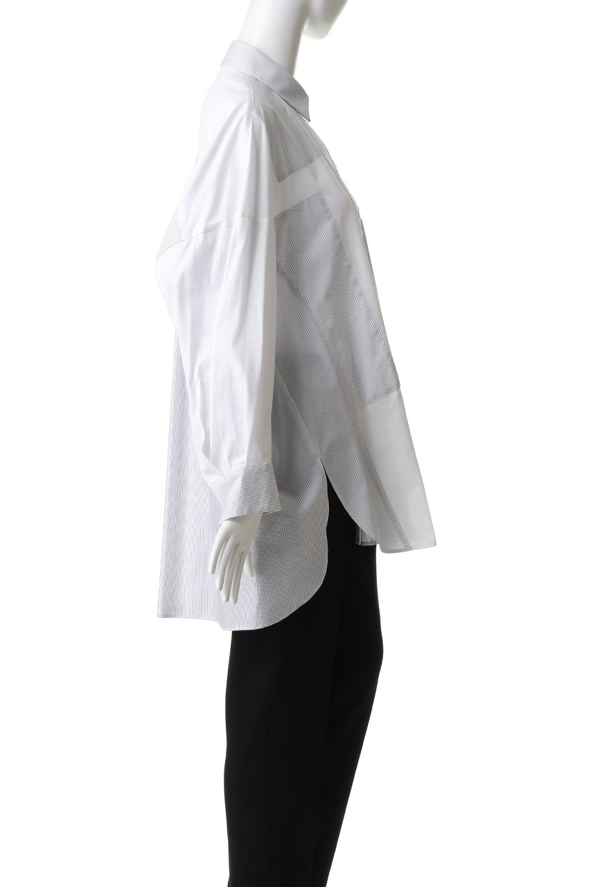 ENFOLD(エンフォルド)｜PATCHWORK SHIRT/ホワイト の通販｜ELLESHOP