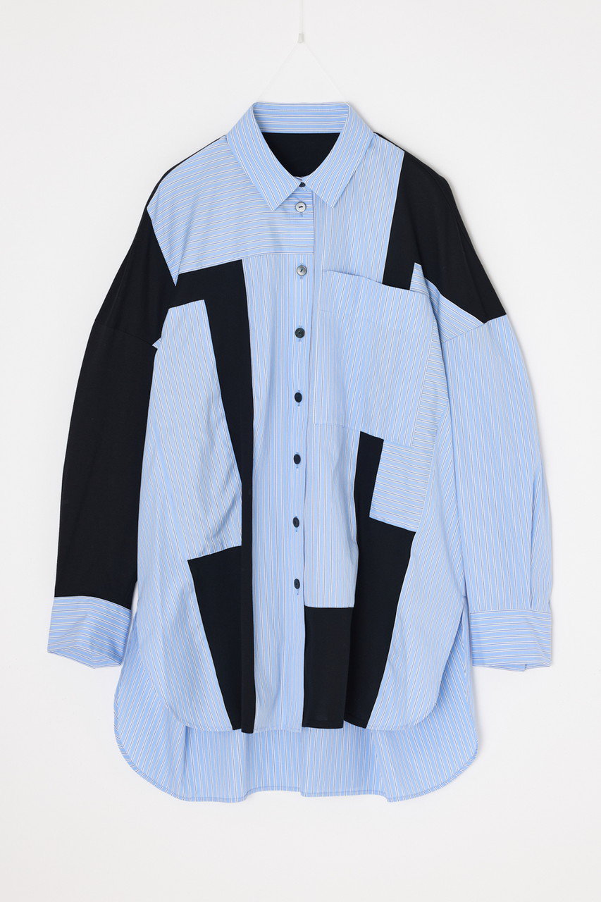 エンフォルド/ENFOLDの【予約販売】PATCHWORK SHIRT(ライトブルー/300JS530-3761)