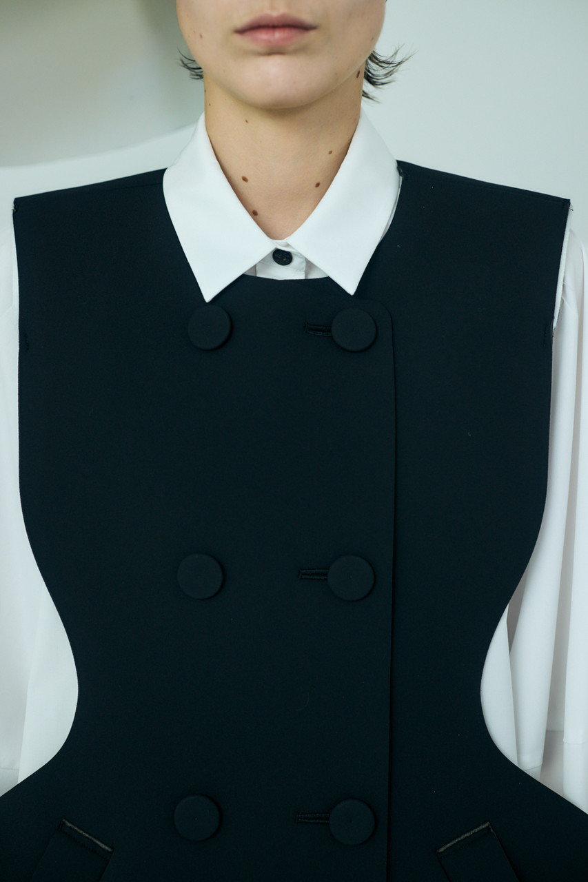 ENFOLD(エンフォルド)|SHAPE VEST/ブラック の通販|ELLESHOP・(エル ENFOLD(エンフォルド)|SHAPE VEST/ブラック の通販|ELLESHOP・(エル