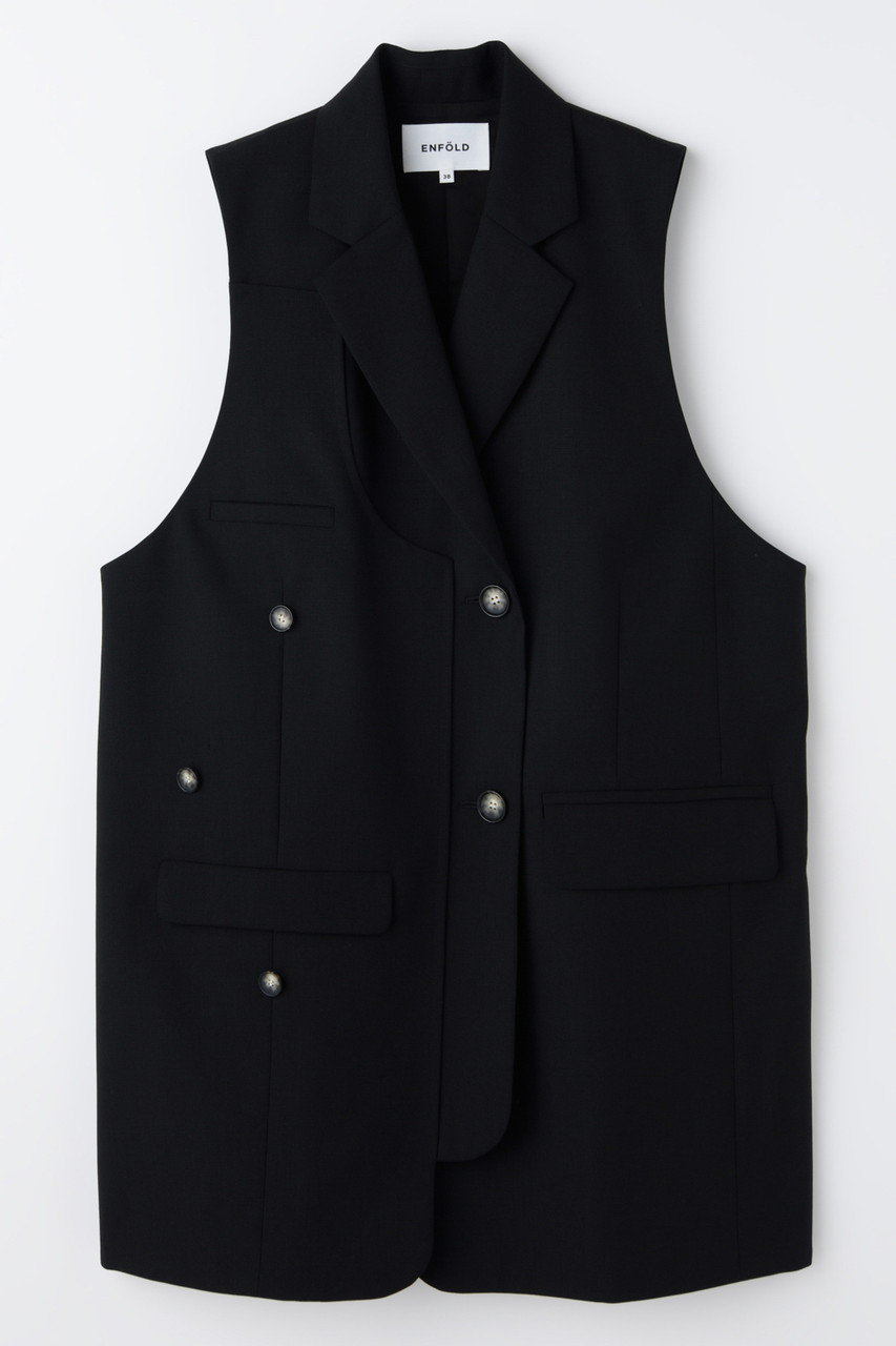 エンフォルド/ENFOLDの【2/18 12:00販売開始】DOUBLE SUIT VEST(ブラック/300JS230-0341)