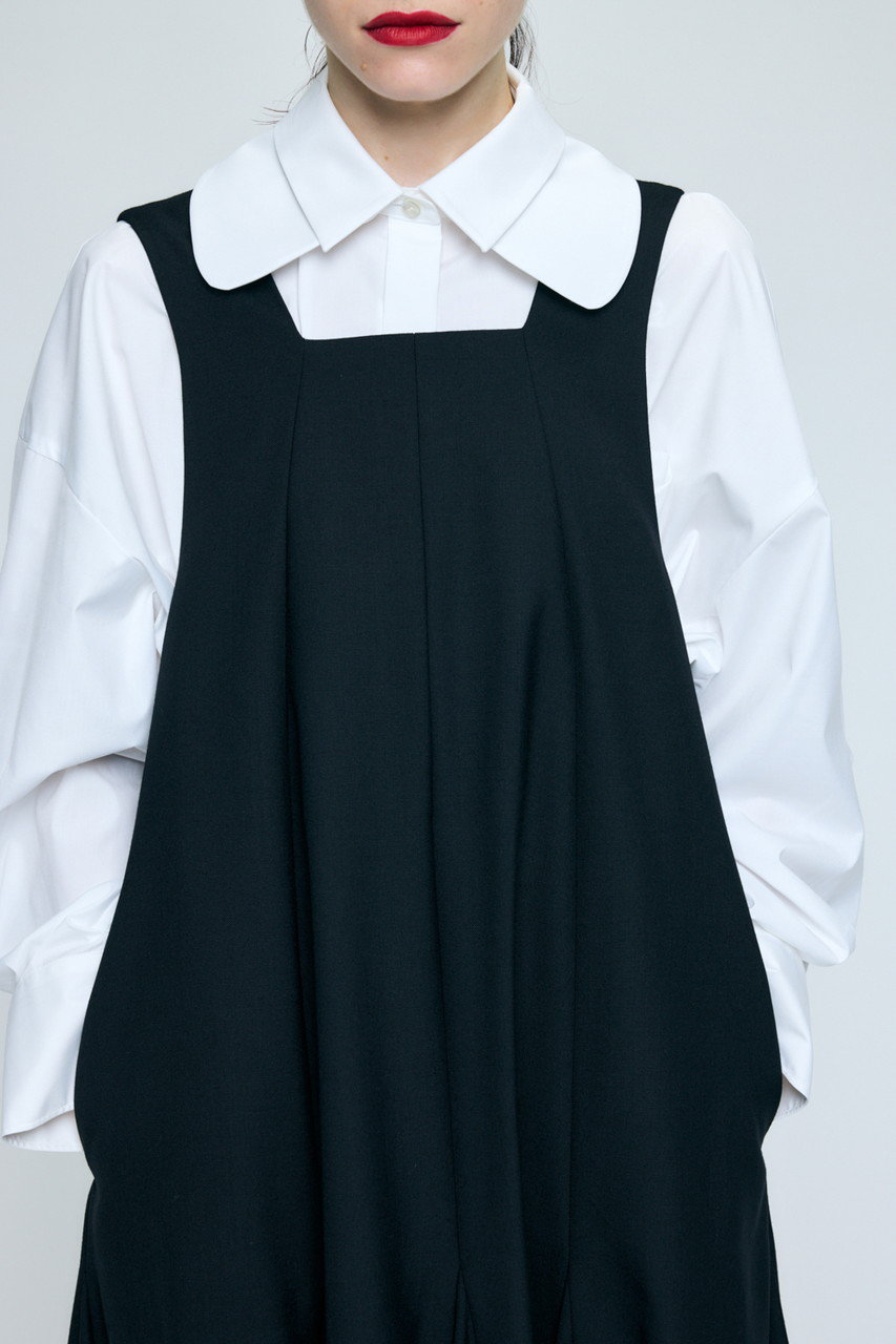 ENFOLD(エンフォルド)｜PANEL FLARE TANK-TOP DRESS/ブラック の通販