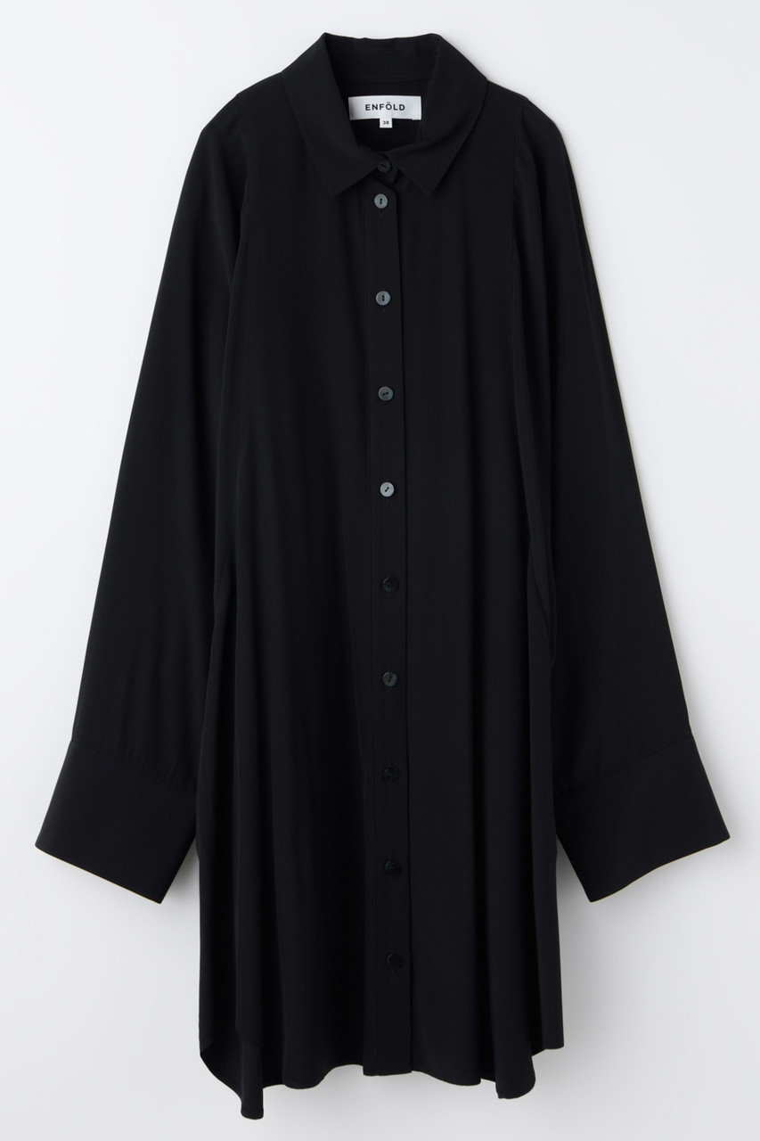 エンフォルド/ENFOLDのSHAPE LONG-SHIRT(ブラック/300JS130-0871)