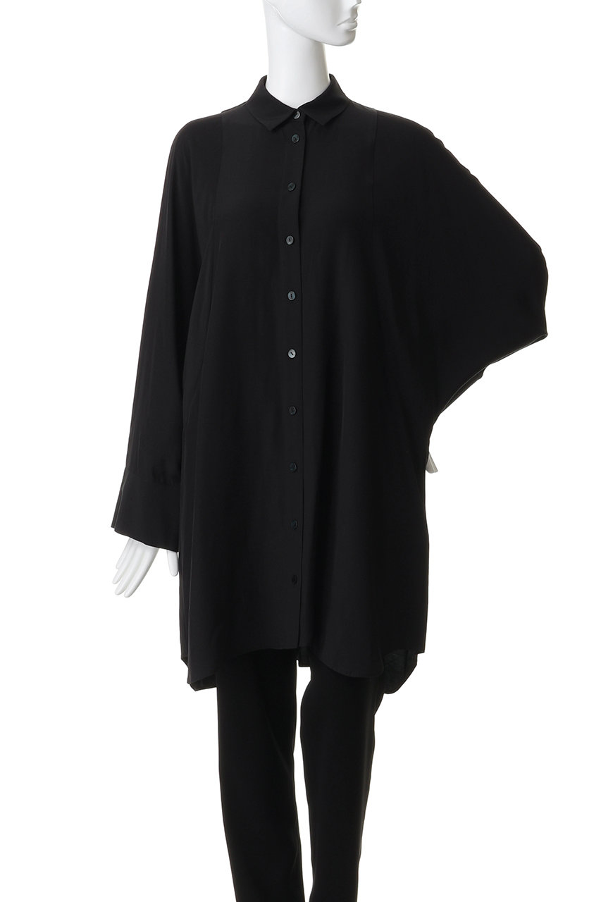 ENFOLD(エンフォルド)｜SHAPE LONG-SHIRT/ブラック の通販｜ELLESHOP