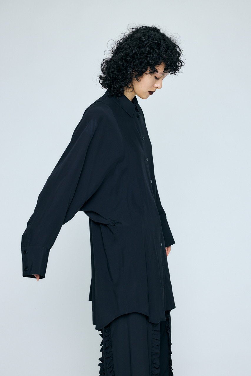 ENFOLD(エンフォルド)｜SHAPE LONG-SHIRT/ブラック の通販｜ELLESHOP