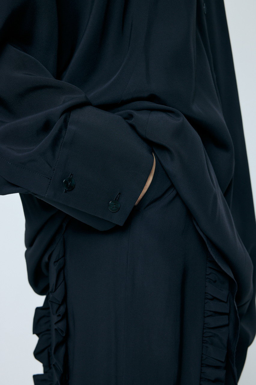 ENFOLD(エンフォルド)｜FRILL TROUSERS/ブラック の通販｜ELLESHOP