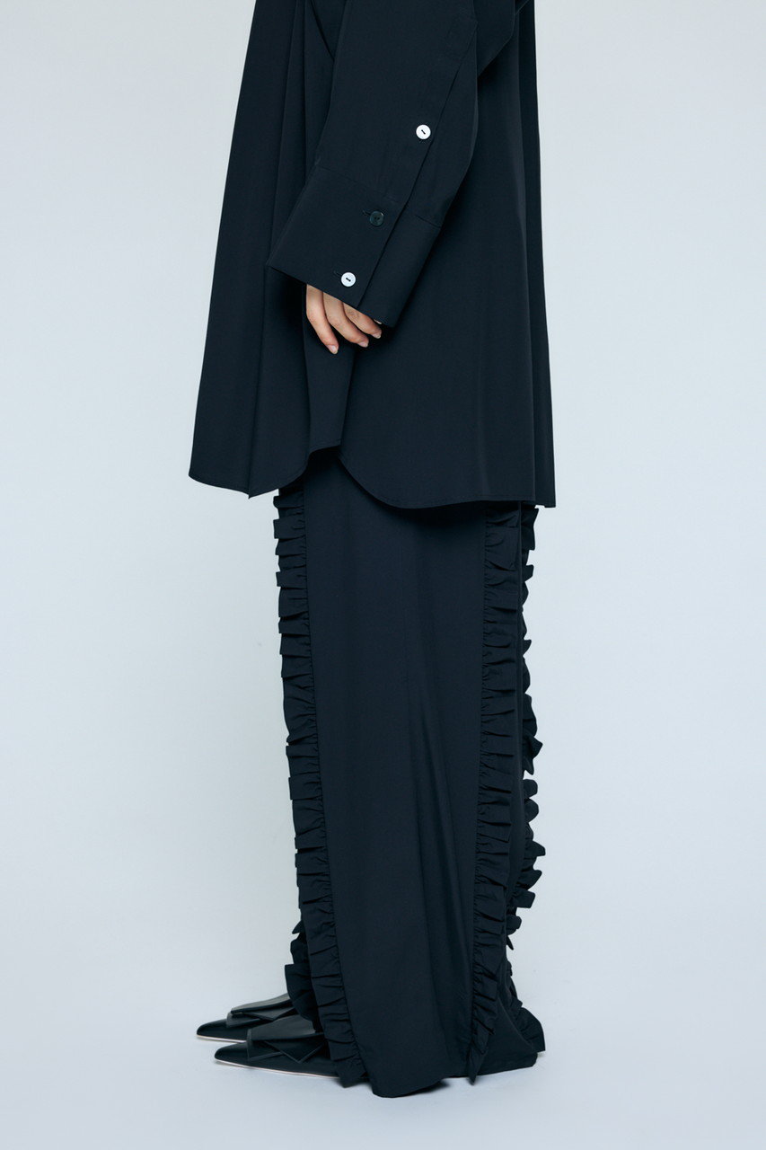 エンフォルド　フリルPO ENFOLD(エンフォルド)｜FRILL TROUSERS/ブラック の通販｜ELLESHOP