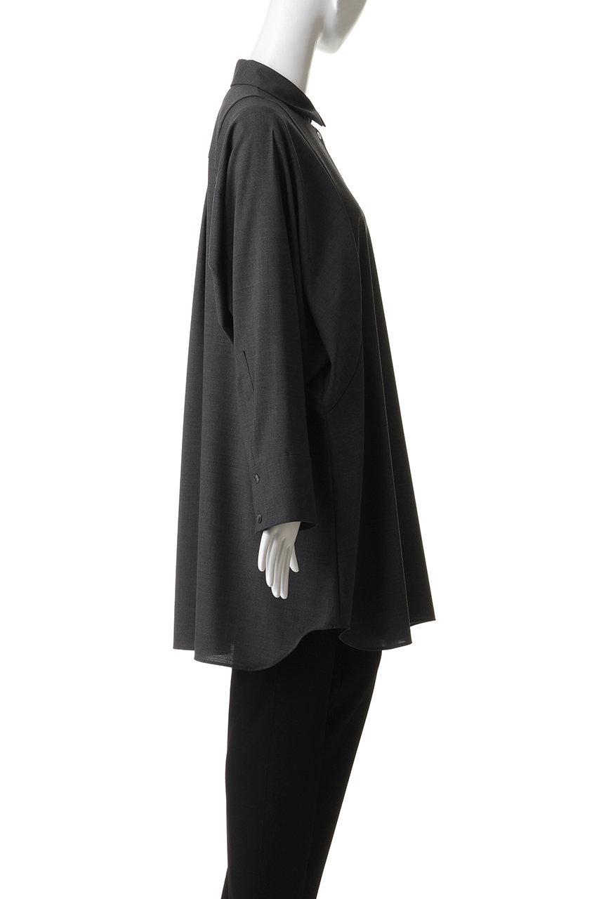 ENFOLD(エンフォルド)｜SHAPE LONG-SHIRT/チャコールグレー の通販