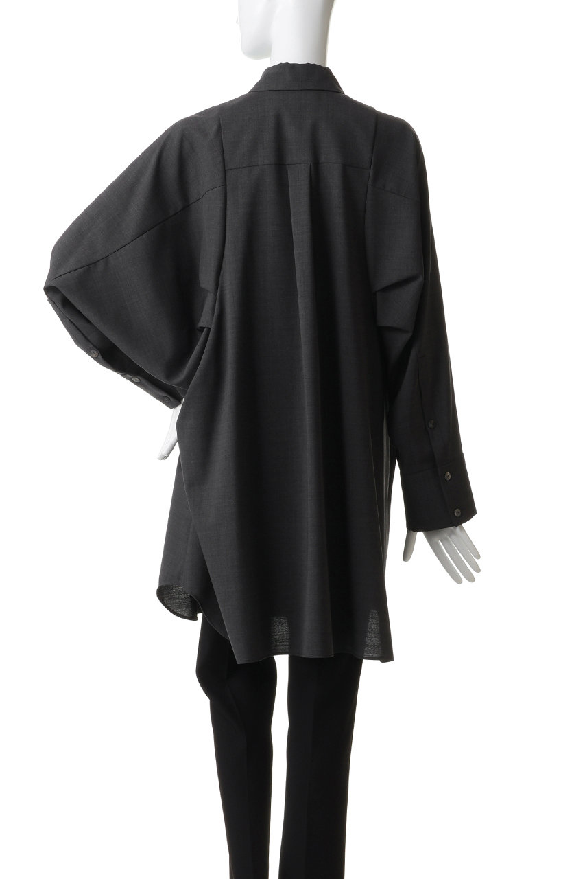 ENFOLD(エンフォルド)｜SHAPE LONG-SHIRT/チャコールグレー の通販