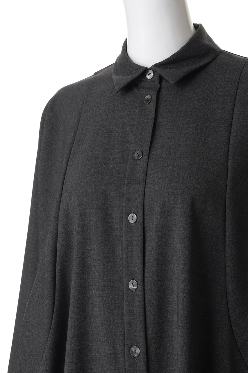 ENFOLD(エンフォルド)｜SHAPE LONG-SHIRT/チャコールグレー の通販