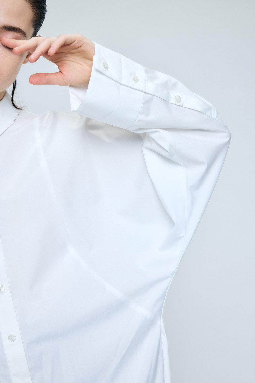 ENFOLD(エンフォルド)｜SHAPE LONG-SHIRT/ホワイト の通販｜ELLESHOP