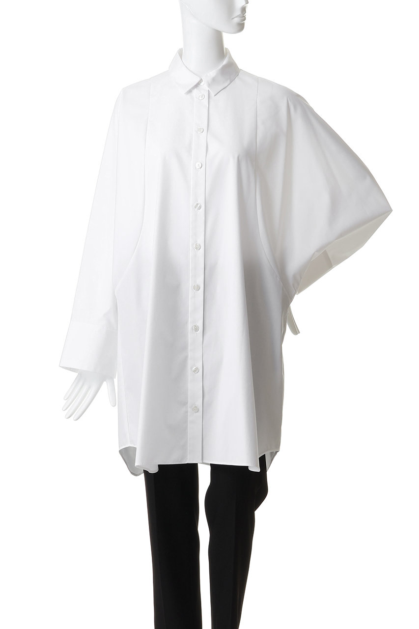ENFOLD(エンフォルド)｜SHAPE LONG-SHIRT/ホワイト の通販｜ELLESHOP