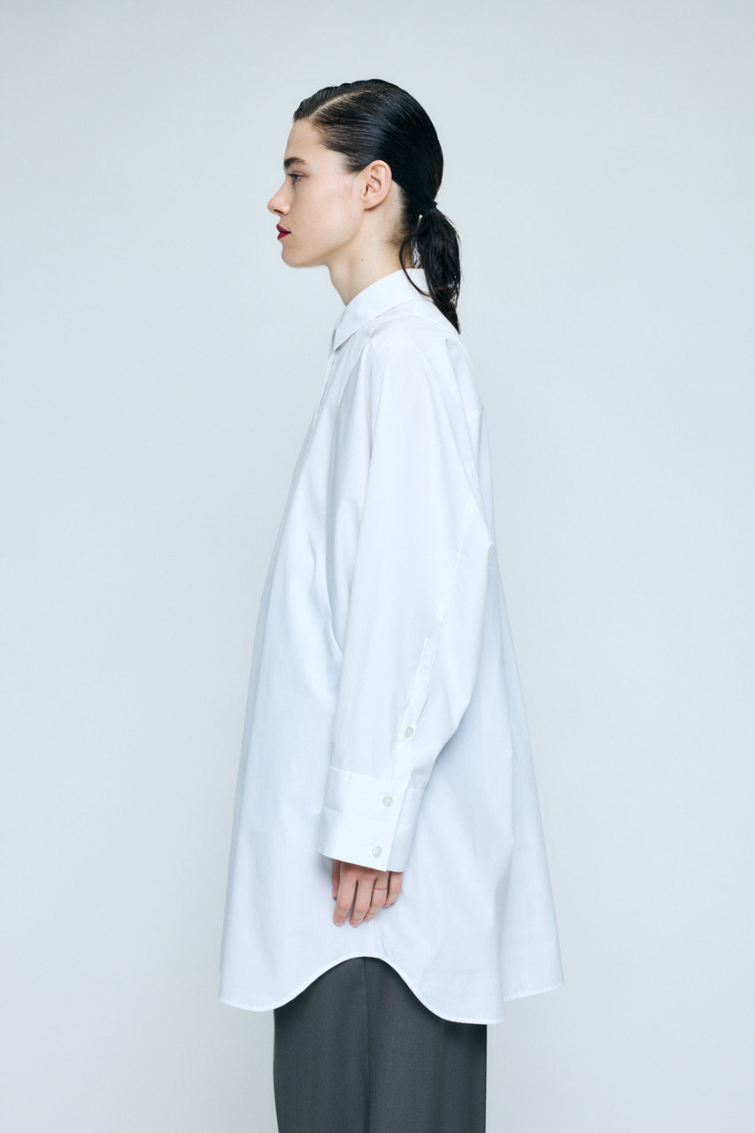 ENFOLD(エンフォルド)｜SHAPE LONG-SHIRT/ホワイト の通販｜ELLESHOP