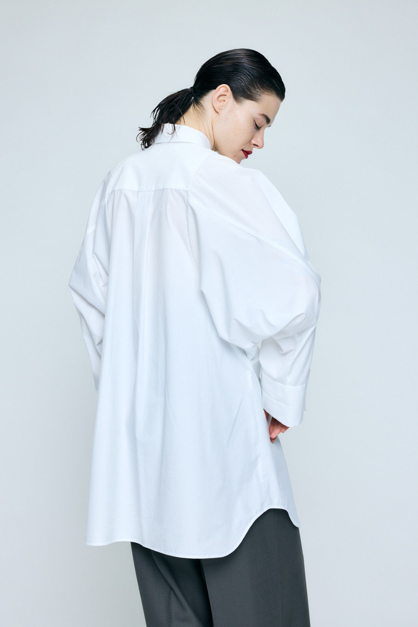 ENFOLD(エンフォルド)｜SHAPE LONG-SHIRT/ホワイト の通販｜ELLESHOP