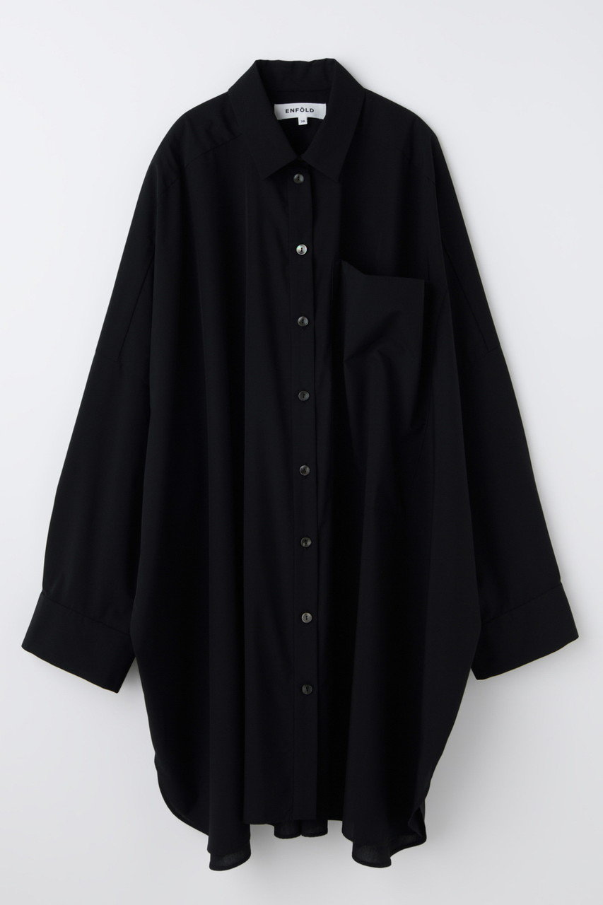 エンフォルド/ENFOLDのSUPER-WIDE BOX SHIRT(ブラック/300JS130-0891)