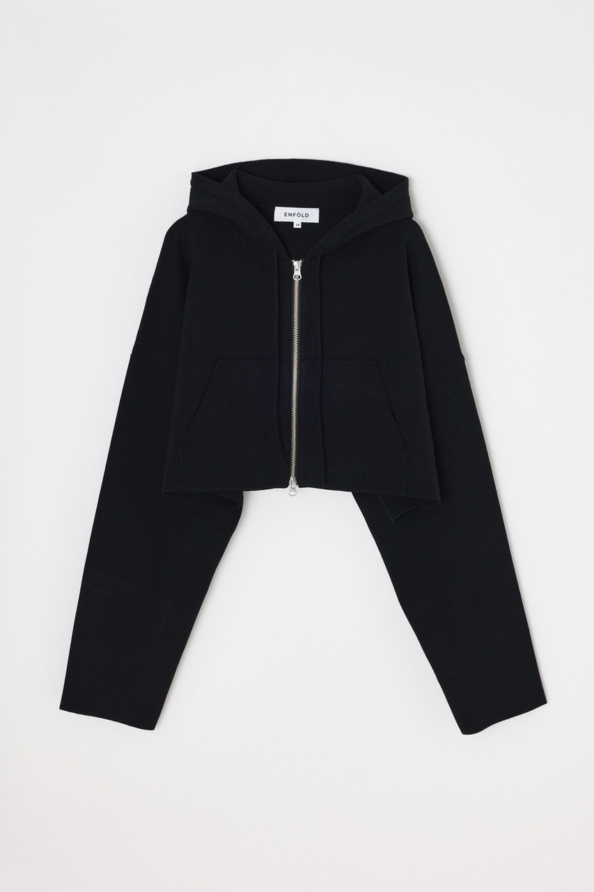 エンフォルド/ENFOLDのKNIT HOODIE(ブラック/300JS270-0311)