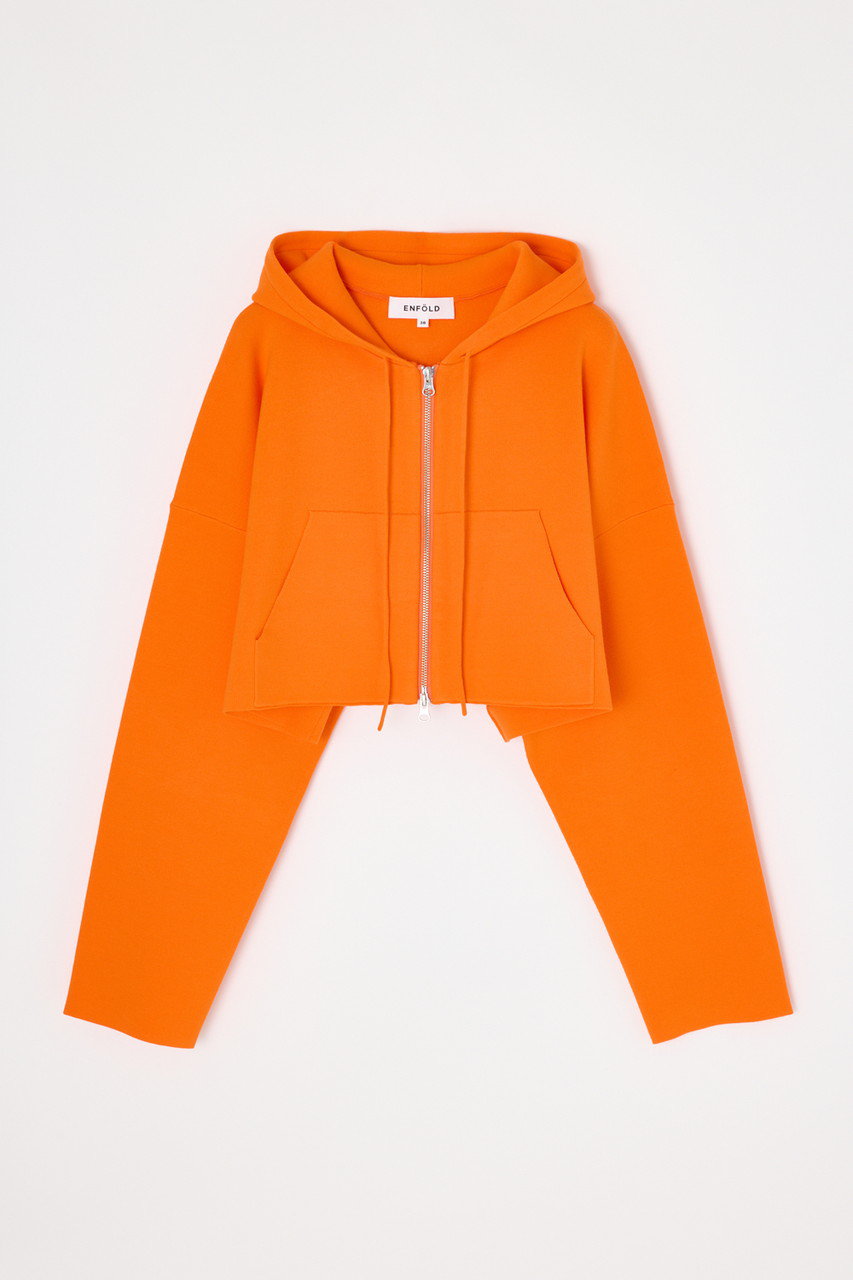 エンフォルド/ENFOLDのKNIT HOODIE(オレンジ/300JS270-0311)
