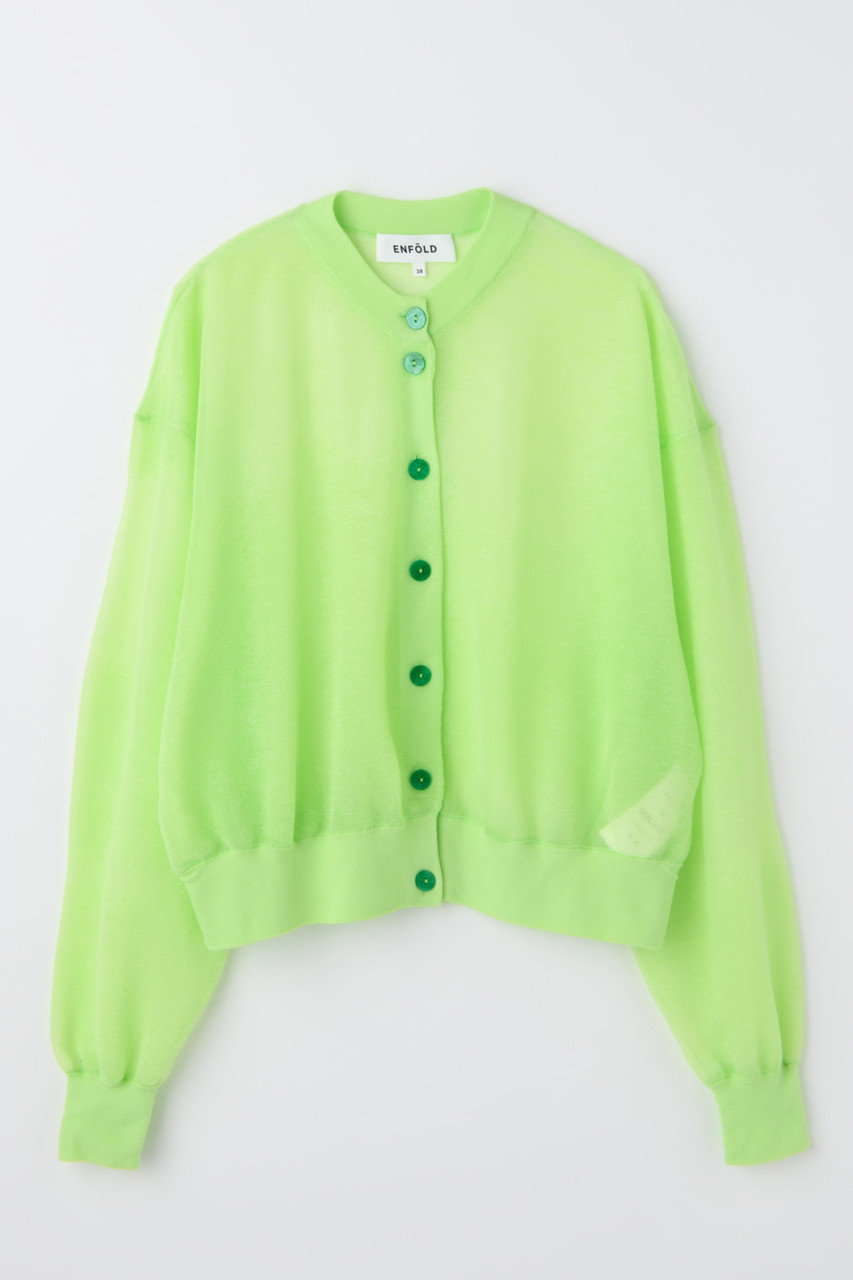 エンフォルド/ENFOLDのSHEER CARDIGAN(ライトグリーン/300JS570-0971)