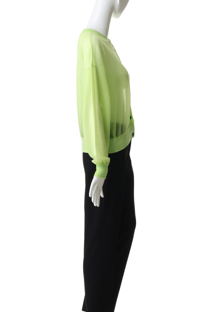 ENFOLD(エンフォルド)｜SHEER CARDIGAN/ライトグリーン の通販