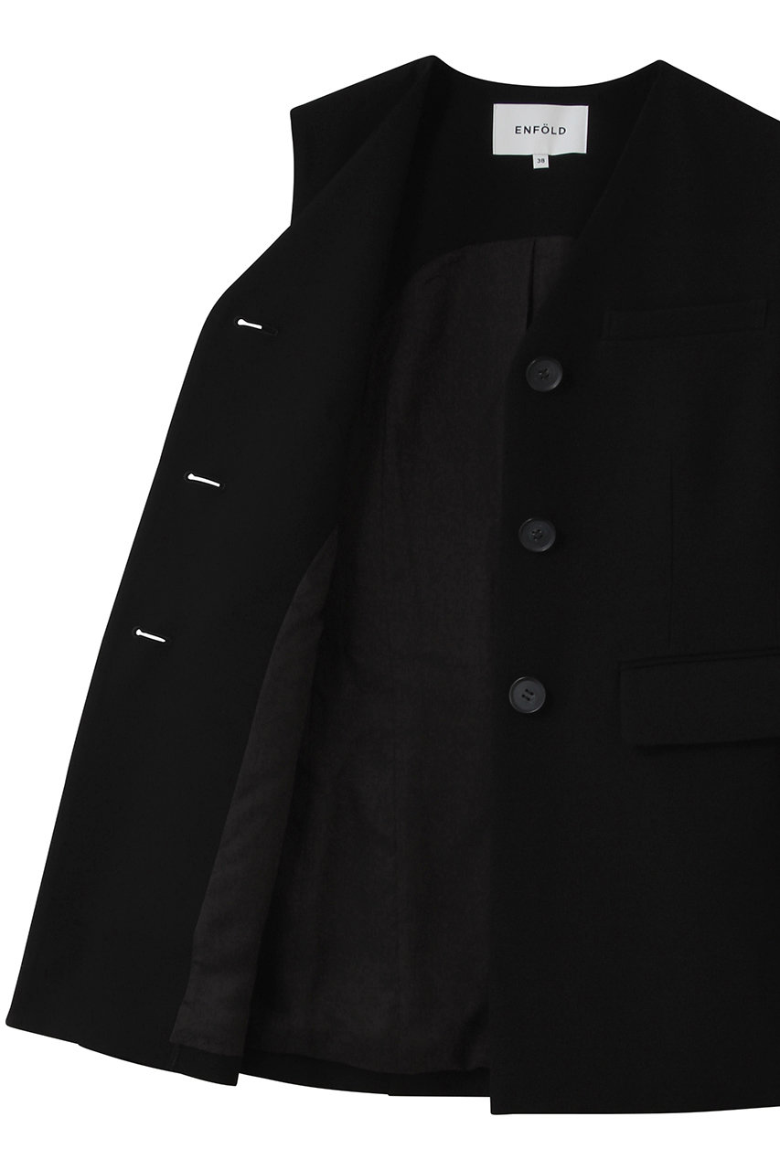 ENFOLD(エンフォルド)｜V-NECK VEST/ブラック の通販｜ELLESHOP・(エル