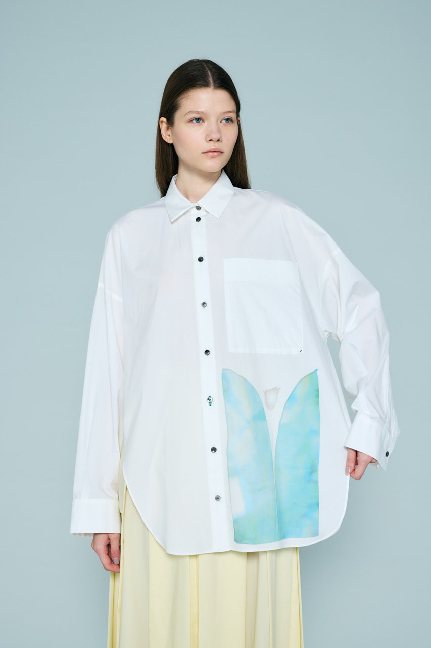 ENFOLD(エンフォルド)｜TWO-WAY BASIC SHIRT/ホワイト の通販
