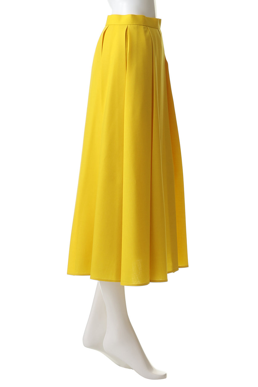 ENFOLD(エンフォルド)｜BOX PLEATS MIDI-SKIRT/イエロー の通販
