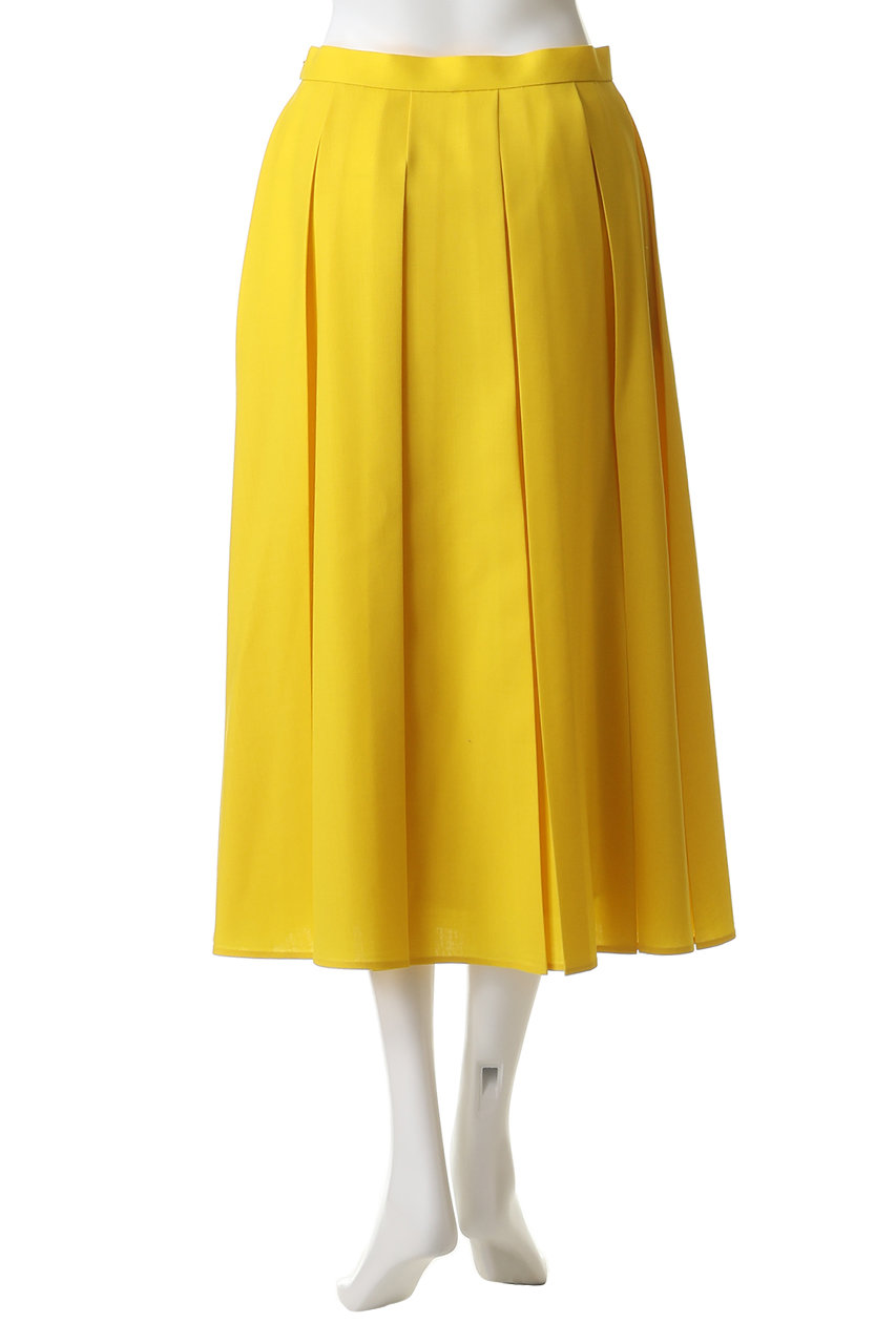 ENFOLD(エンフォルド)｜BOX PLEATS MIDI-SKIRT/イエロー の通販