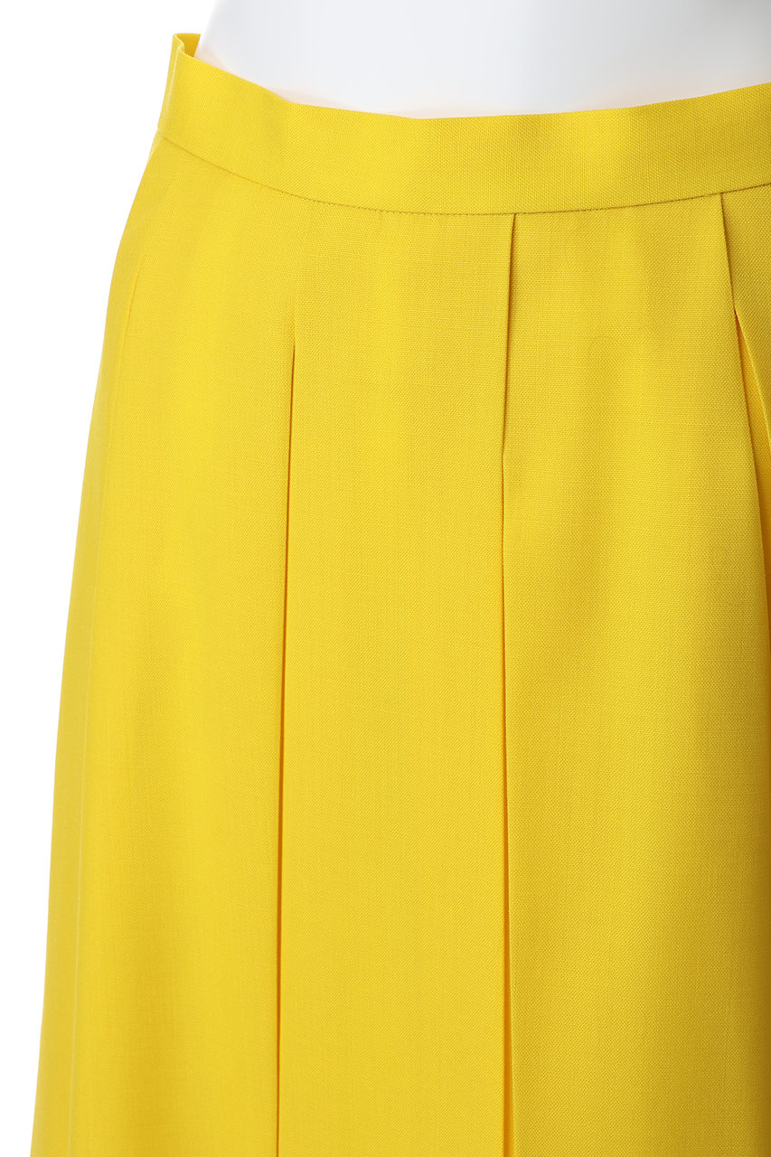 ENFOLD(エンフォルド)｜BOX PLEATS MIDI-SKIRT/イエロー の通販