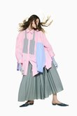 BOX PLEATS MIDI-SKIRT