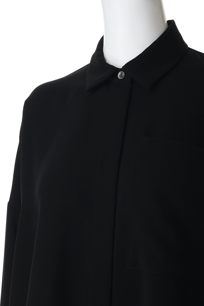 ENFOLD(エンフォルド)｜JUST-LENGTH SHIRT/ブラック の通販｜ELLESHOP