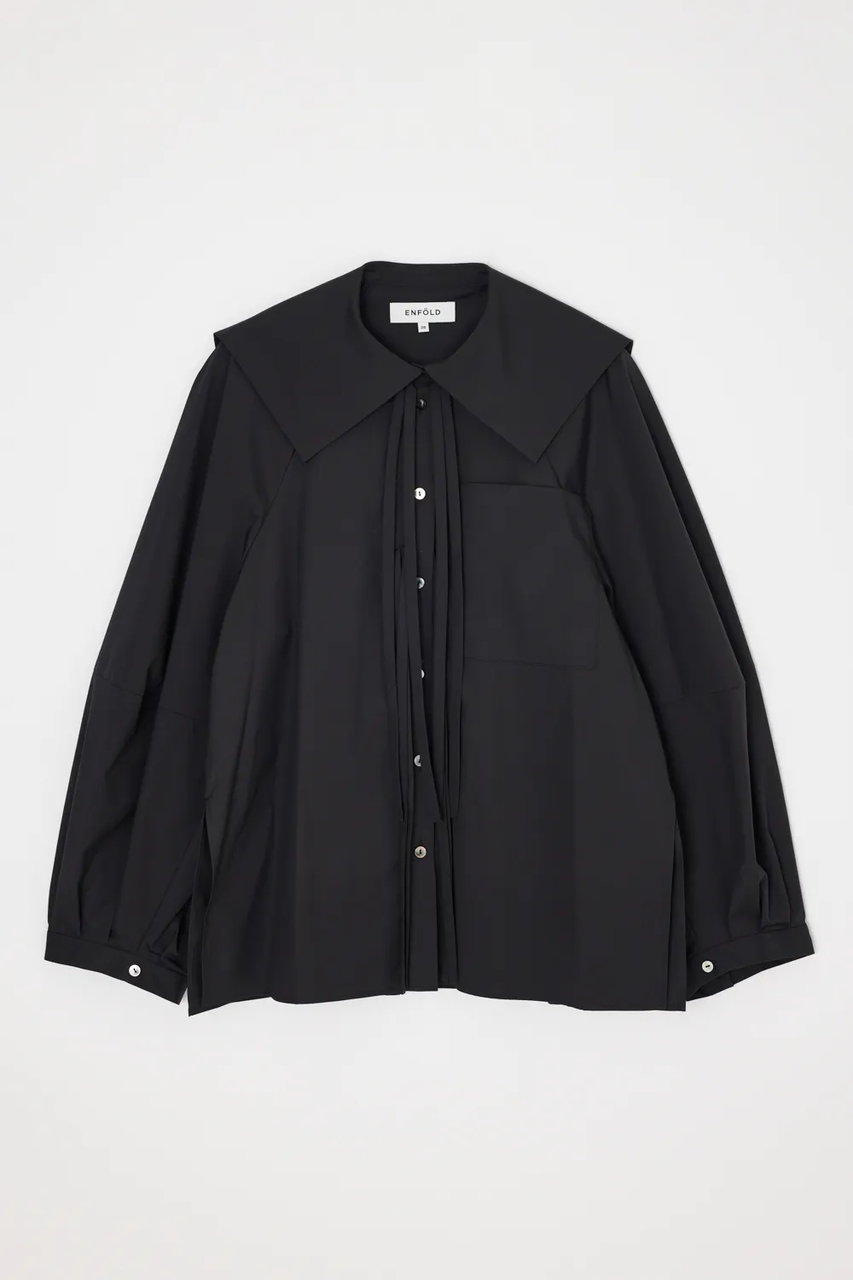 エンフォルド/ENFOLDの【3/20 12:00販売開始】TWO-WAY RIBBON SHIRT(ブラック/300JS230-3711)
