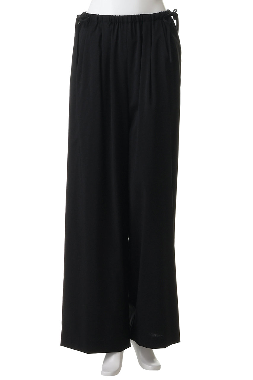 ENFOLD(エンフォルド)｜DRAWSTRING WIDE-PANTS/ブラック の通販