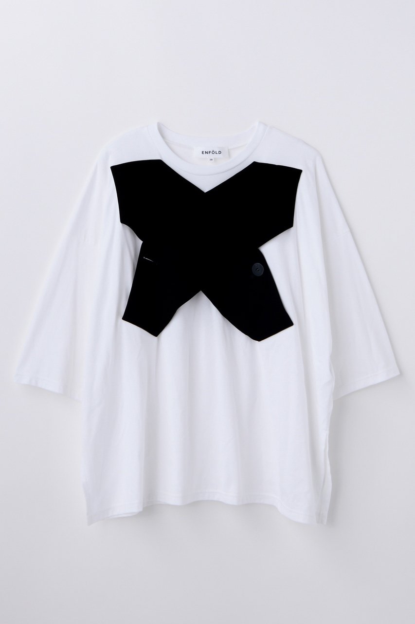 エンフォルド/ENFOLDの【3/20 12:00販売開始】CROSS VEST T-SHIRT(ブラック/300JS280-2181)