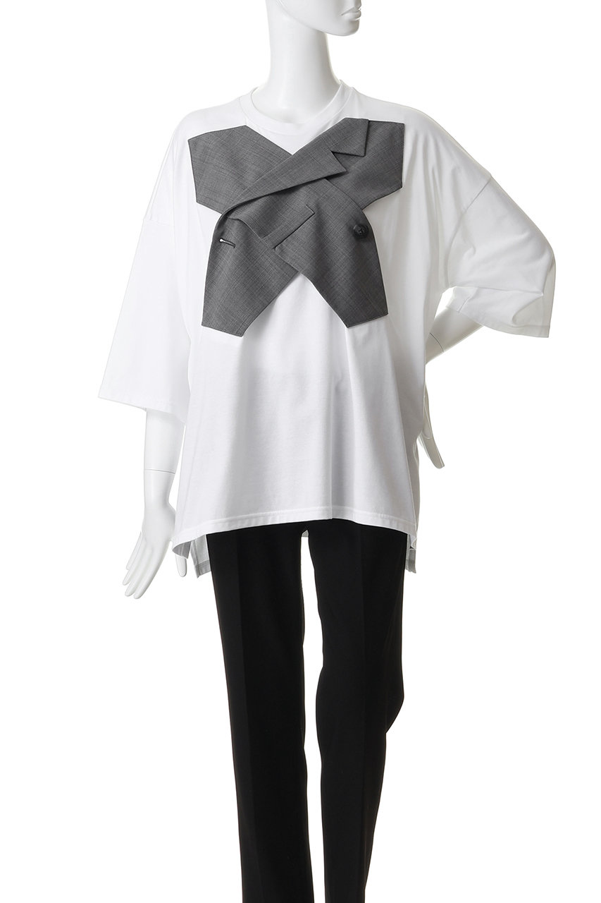 ENFOLD(エンフォルド)｜CROSS VEST T-SHIRT/ブラック の通販｜ELLESHOP