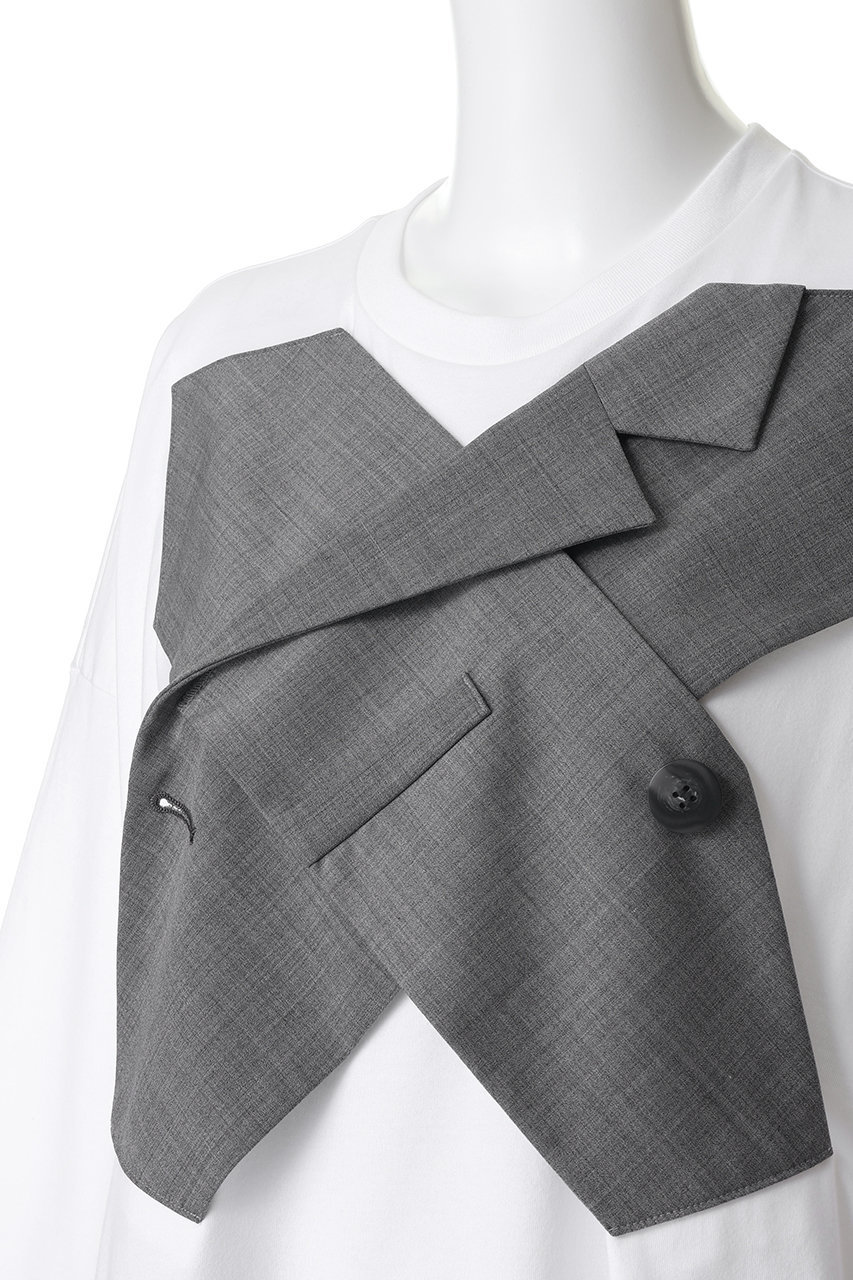 ENFOLD(エンフォルド)｜CROSS VEST T-SHIRT/ブラック の通販｜ELLESHOP