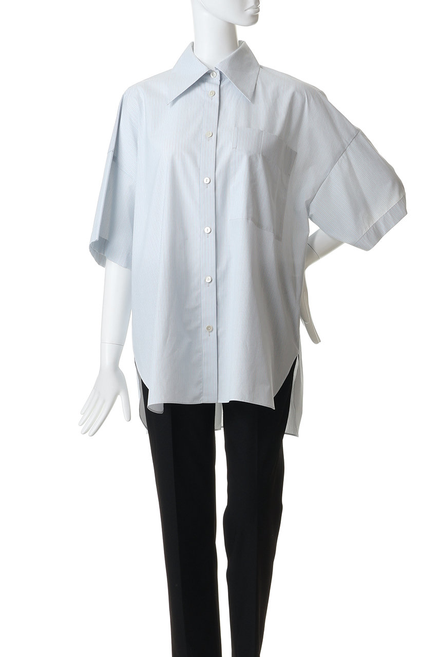 ENFOLD(エンフォルド)｜HALF-SLEEVES BOX SHIRT/グレー の通販
