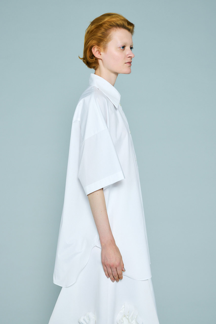 ENFOLD(エンフォルド)｜HALF-SLEEVES BOX SHIRT/ホワイト の通販