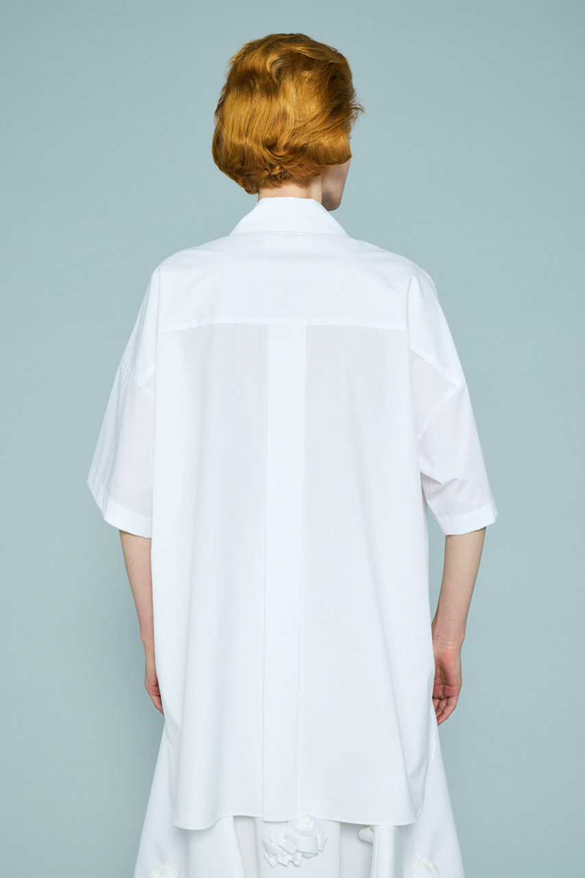 ENFOLD(エンフォルド)｜HALF-SLEEVES BOX SHIRT/ホワイト の通販