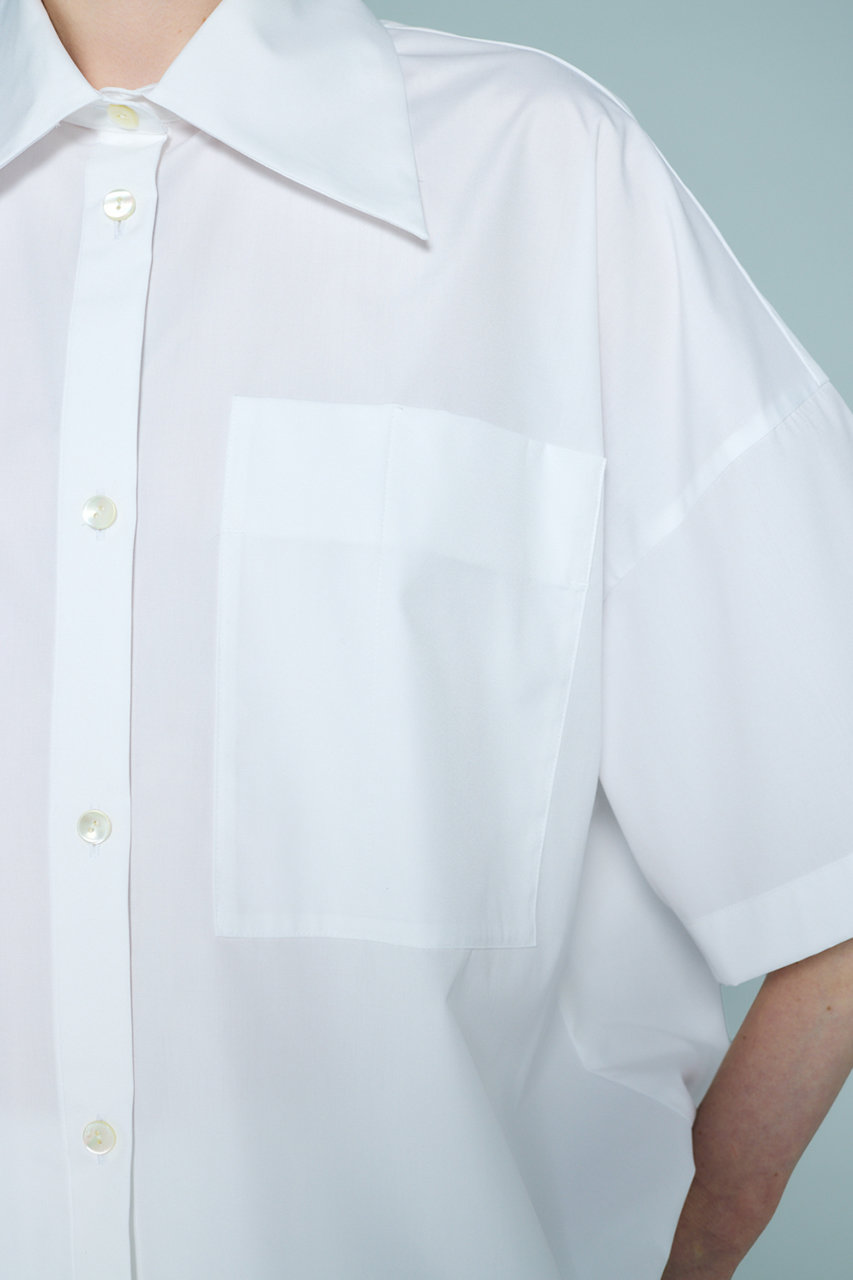 ENFOLD(エンフォルド)｜HALF-SLEEVES BOX SHIRT/ホワイト の通販