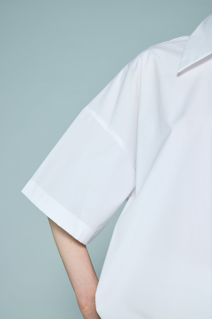 ENFOLD(エンフォルド)｜HALF-SLEEVES BOX SHIRT/ホワイト の通販