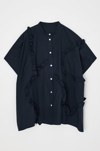 エンフォルド HALF SLEEVE SHIRT ブラウス プリーツ ホワイト ENFOLD