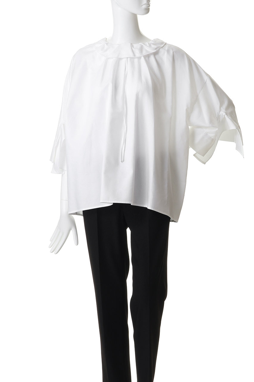 ENFOLD(エンフォルド)｜HIGH-NECK BLOUSE/ホワイト の通販｜ELLESHOP
