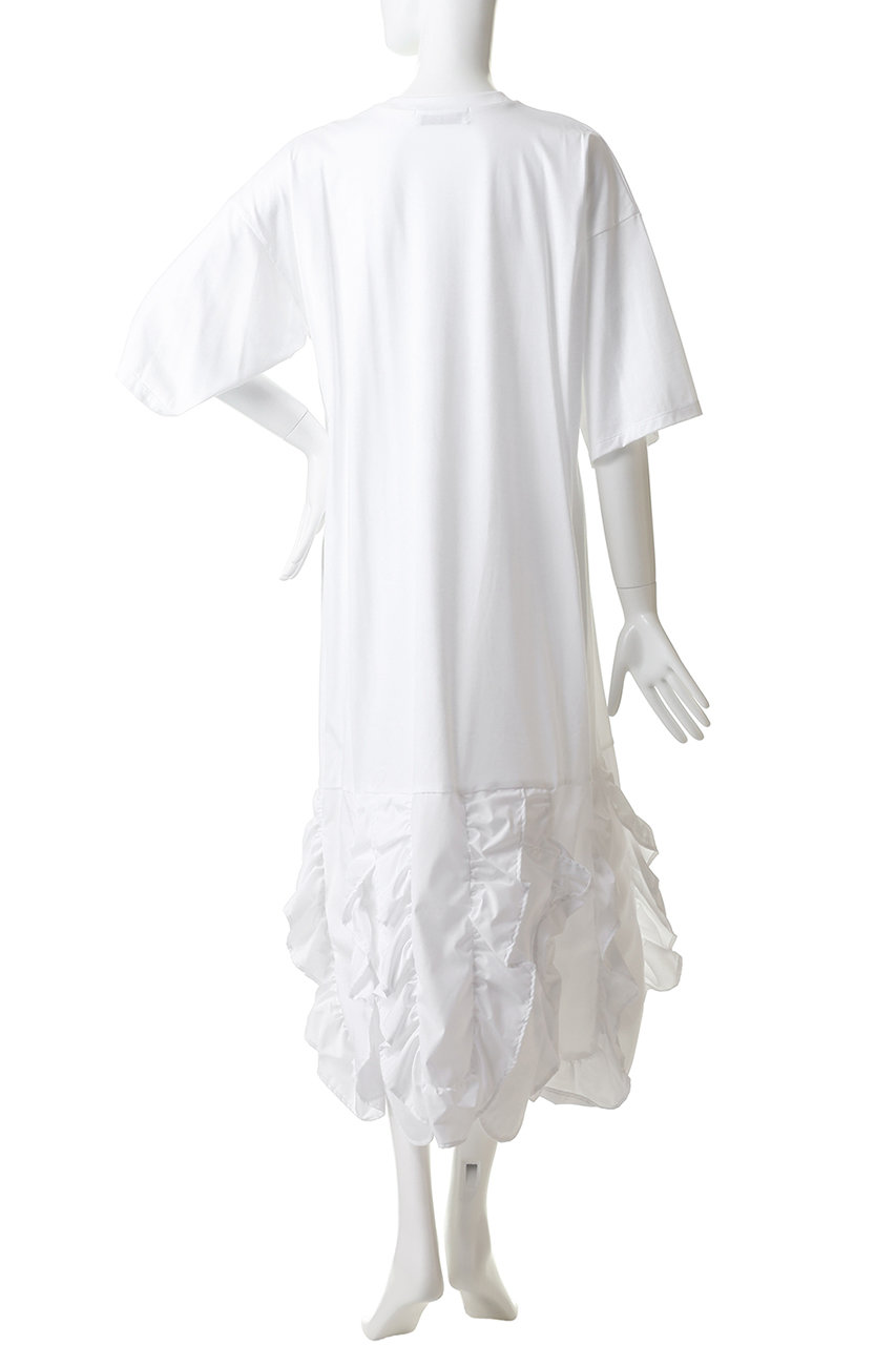 ENFOLD(エンフォルド)｜FRILL-HEM DRESS/ホワイト の通販｜ELLESHOP