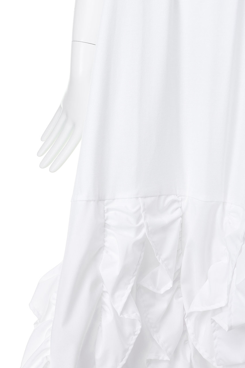ENFOLD(エンフォルド)｜FRILL-HEM DRESS/ホワイト の通販｜ELLESHOP