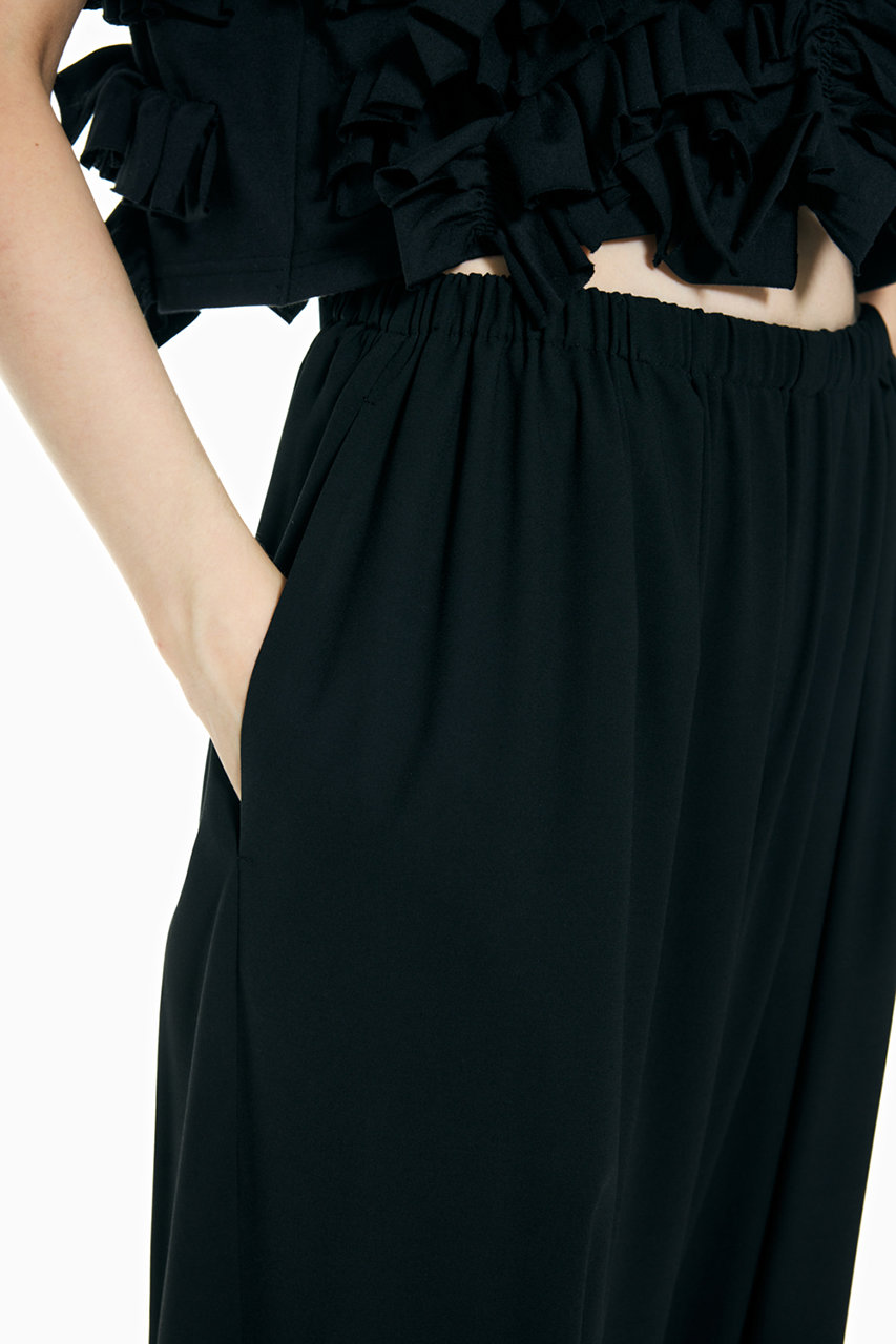 ENFOLD(エンフォルド)｜RELAX ELASTIC-HEM PANTS/ブラック の通販