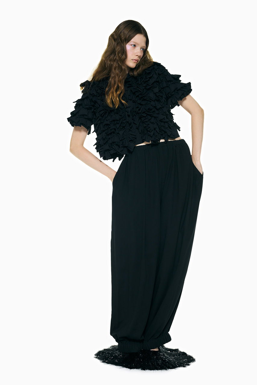 エンフォルド　ENFOLD　ELASTIC HAREM PANTS ENFOLD(エンフォルド)｜RELAX ELASTIC-HEM PANTS/ブラック の通販