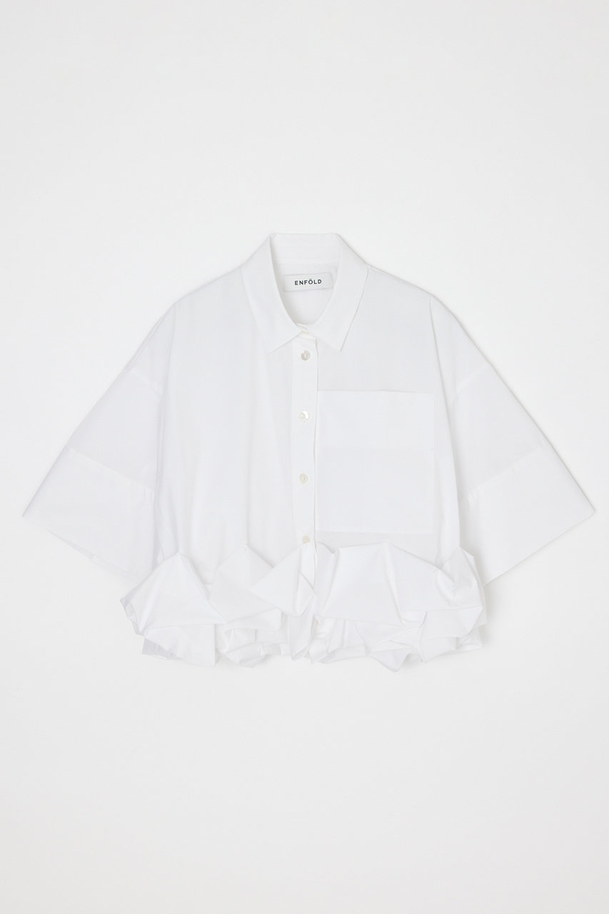 ENFOLD(エンフォルド)｜ROLL-UP DRAPE SHIRT/ホワイト の通販