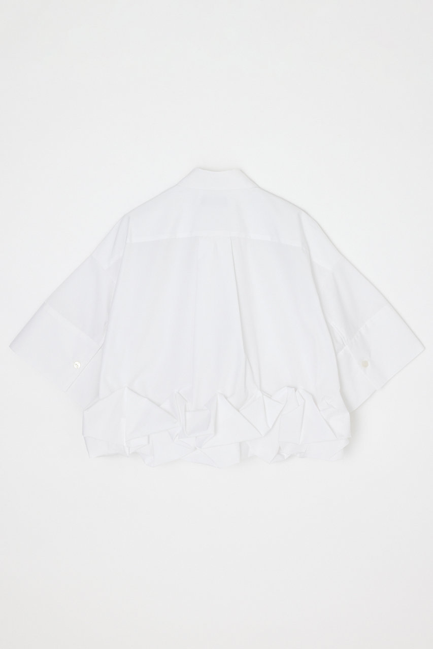 エンフォルド ドレープ トップス ENFOLD(エンフォルド)｜ROLL-UP DRAPE SHIRT/ホワイト の通販