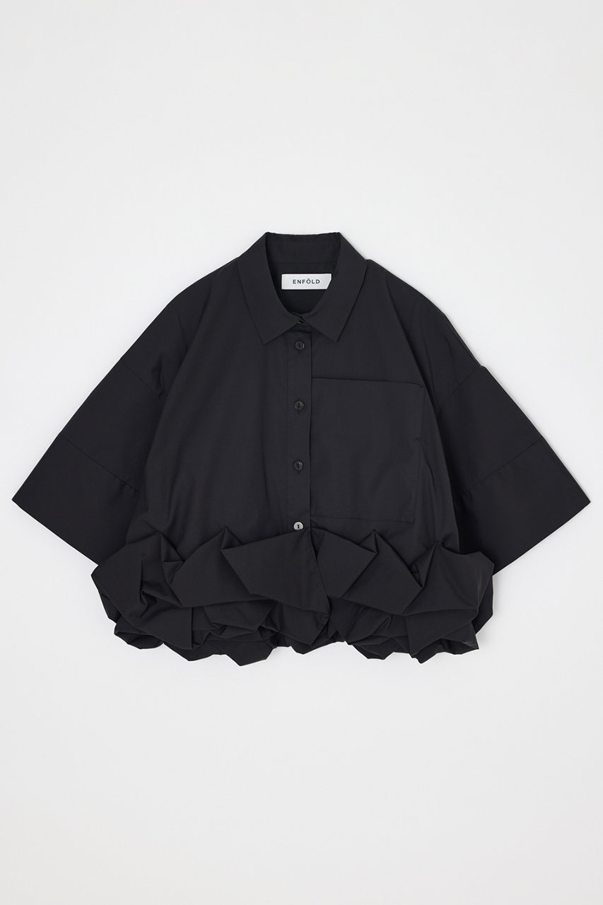 エンフォルド/ENFOLDの【4/15 12:00販売開始】ROLL-UP DRAPE SHIRT(ブラック/300JS730-3731)