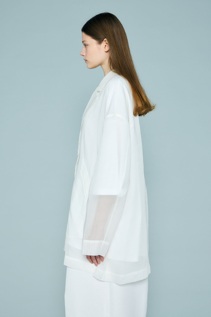 ENFOLD(エンフォルド)｜SHERR BIG JACKET/ホワイト の通販｜ELLESHOP